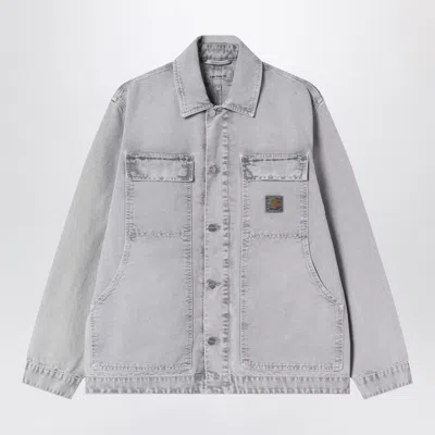 Carhartt Wip Button-up Organic Cotton Jacket In Gray