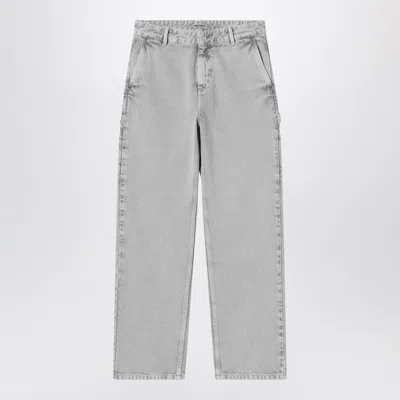 Carhartt Straight Leg Trousers With Side And Back Pockets In Gray