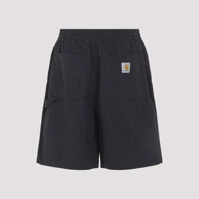 Carhartt Wip Embroidered Cotton Toland Short In Black