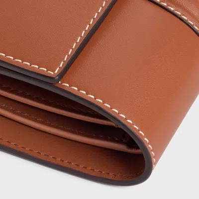 Celine Women Small Trifold Leather Wallet In Brown