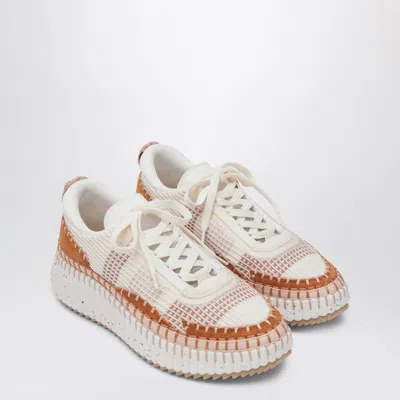 Chloé Natural Nama Trainer In Recycled Nylon Women In White
