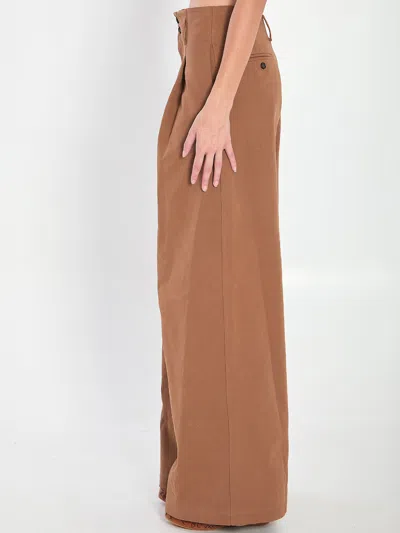 Chloé High-rise And Wide-leg Cotton Canvas Trousers