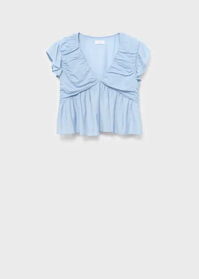 Mango Teen Blouse Sky Blue