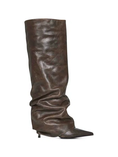 Le Silla Brown Leather Andy 80 Mm Boots