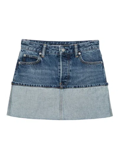 Alexander Wang Light Blue Denim Mini Skirt With Flap