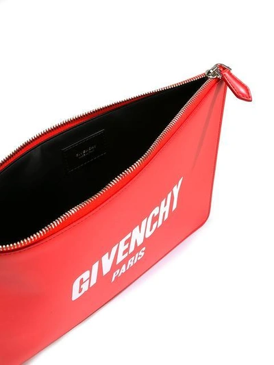 Shop Givenchy Logo Print Pouch In Red