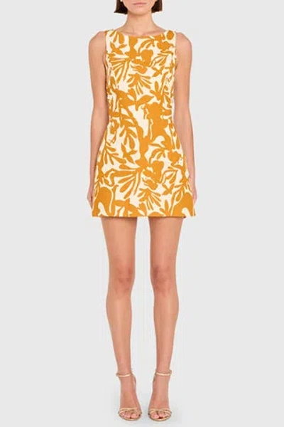 Amanda Uprichard Avellina Fitted Skort Romper In Botticelli Print In Yellow