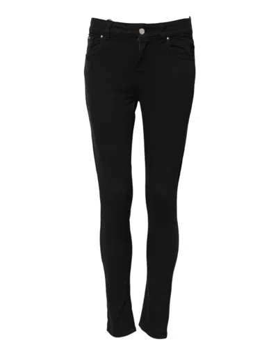 Dolce & Gabbana Chic Black Mid-waist Skinny Denim Jeans In Black