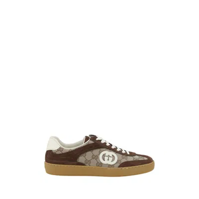 Gucci Men G75 Low-top Supreme Gg Fabric And Suede Sneakers In Multi