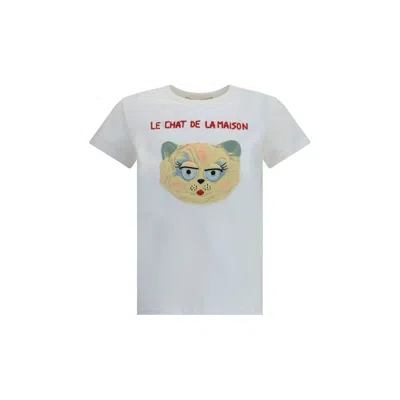Valentino Le Chat De La Maison Jersey T-shirt In White