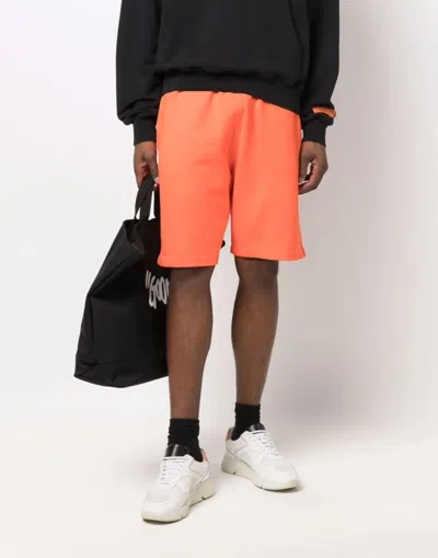 Heron Preston Logo Recycled Sweat Shorts In Orange