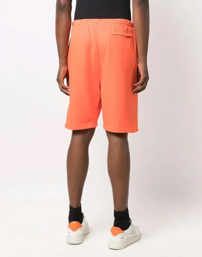 Heron Preston Logo Recycled Sweat Shorts In Orange