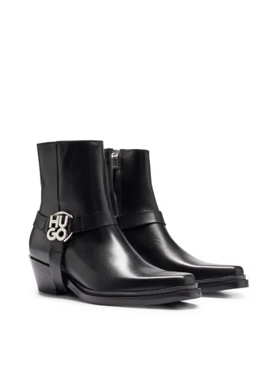 Hugo Boss Kody Stacked-logo Ankle Boots