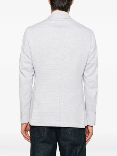 Hugo Boss Polyester Jacket In Gray