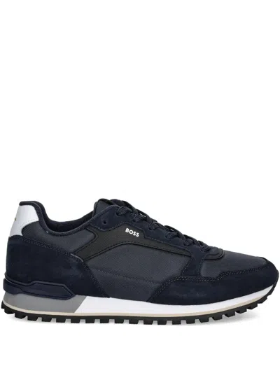 Hugo Boss Parkour Suede-panelled Sneakers In Multi