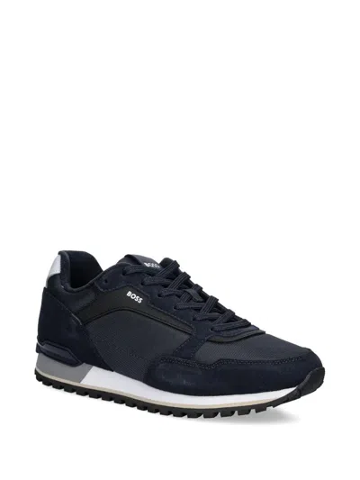 Hugo Boss Parkour Suede-panelled Sneakers In Multi