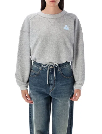 Isabel Marant Étoile Marant Etoile Women Margo Logo Cotton Crewneck Sweatshirt In Gray