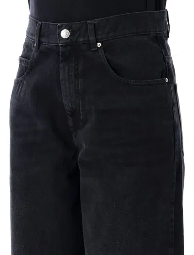 Isabel Marant Vetan High-rise Wide-leg Jeans In Black