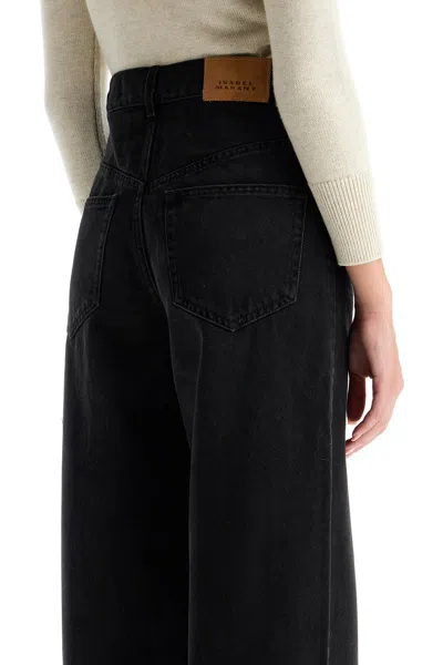 Isabel Marant Vetan High-rise Wide-leg Jeans In Black