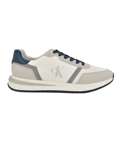 Calvin Klein Men's Picio Lace Up Casual Sneakers In White