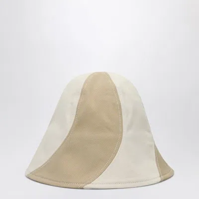 Jacquemus Beige And White Canvas Bob Hat