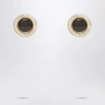 Jacquemus Golden And Brown Sunflower Earrings