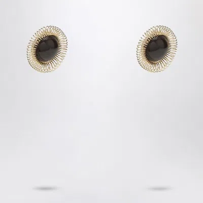 Jacquemus Golden And Brown Sunflower Earrings