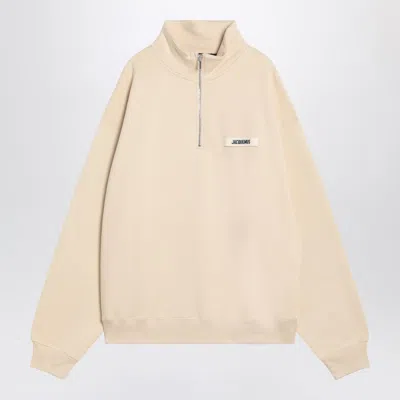 Jacquemus Men The Gros Grain Logo Sweatshirt In Neutral