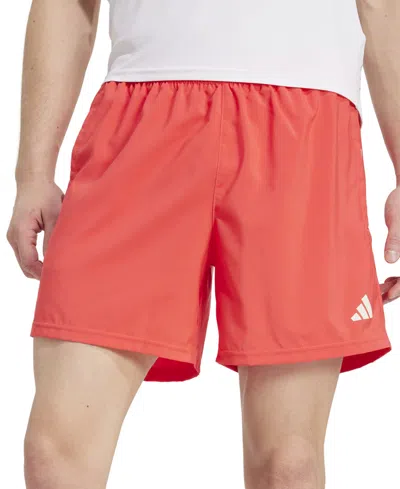 Adidas Originals Men's Own The Run Moisture-wicking Drawstring 7" Shorts In Pink