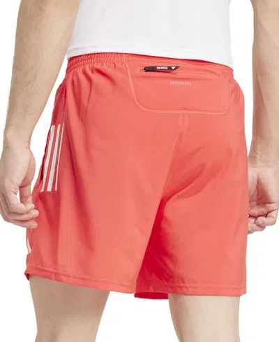 Adidas Originals Men's Own The Run Moisture-wicking Drawstring 7" Shorts In Pink