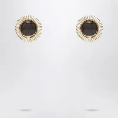 Jacquemus Golden And Brown Sunflower Earrings