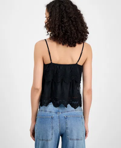 And Now This Women's Lace Cotton Tiered Camisole, Exclusively At Macy's In Black