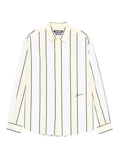 Jacquemus Simon Shirt Buttoned Cuffs Striped Pattern In White