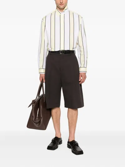 Jacquemus Simon Shirt Buttoned Cuffs Striped Pattern In White