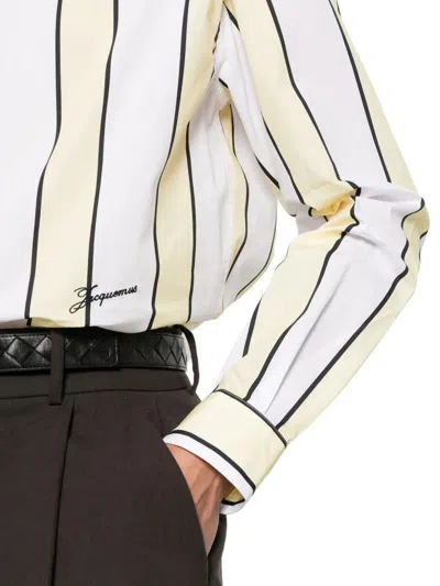 Jacquemus Simon Shirt Buttoned Cuffs Striped Pattern In White