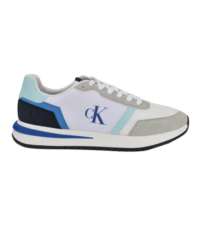 Calvin Klein Men's Picio Lace Up Casual Sneakers In White
