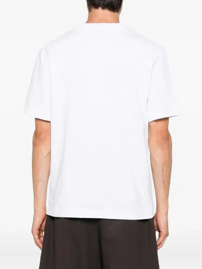 Jacquemus 'le T-shirt Gros Grain' White T-shirt With Logo Patch On The Front