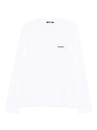 Jacquemus Le Tshirt Gros Grain Cotton Ls  T-shirt In White