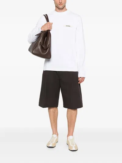 Jacquemus Le Tshirt Gros Grain Cotton Ls  T-shirt In White