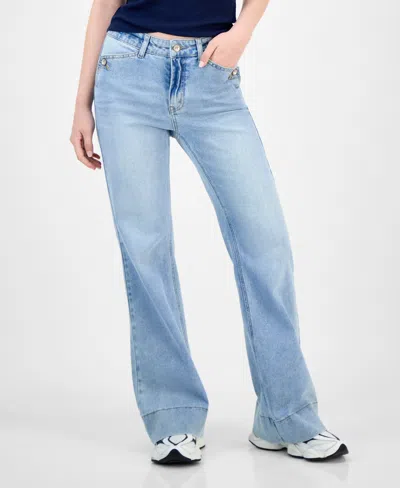 Dollhouse Juniors' Button-pocket Flare Jeans