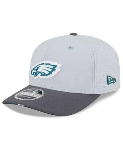 New Era Men's Gray/graphite Philadelphia Eagles 2025 Nfl Training Camp 9seventy Adjustable Hat