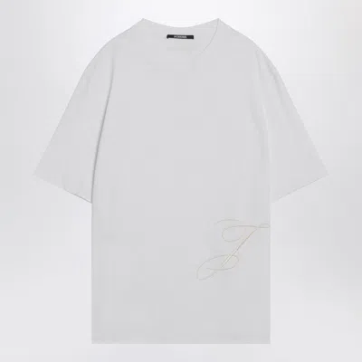 Jacquemus J Embroidered Crew Neck T-shirt In White