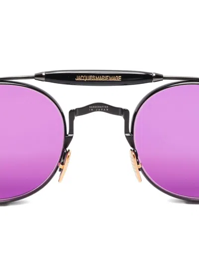 Jacques Marie Mage Dasan Round-frame Beta-titanium Sunglasses In Pink