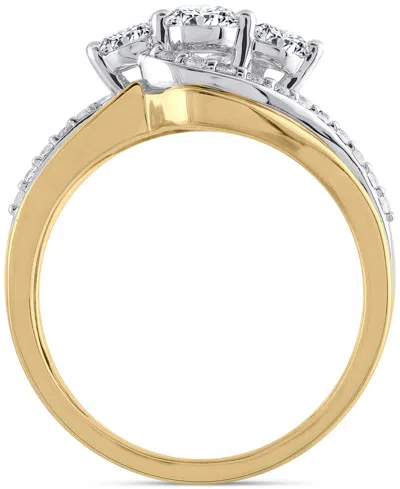 Macy's Diamond Three Stone Engagement Ring (7/8 Ct. T.w.) In 14k Two-tone Gold