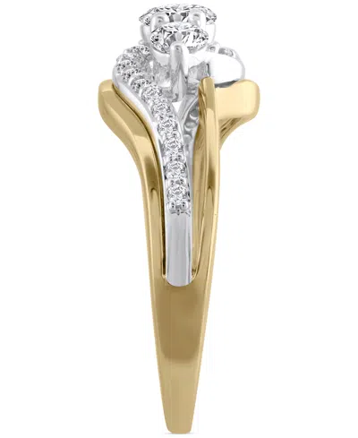 Macy's Diamond Three Stone Engagement Ring (7/8 Ct. T.w.) In 14k Two-tone Gold