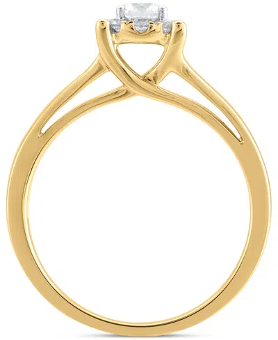 Macy's Diamond Halo Engagement Ring (1/3 Ct. T.w.) In 14k Gold