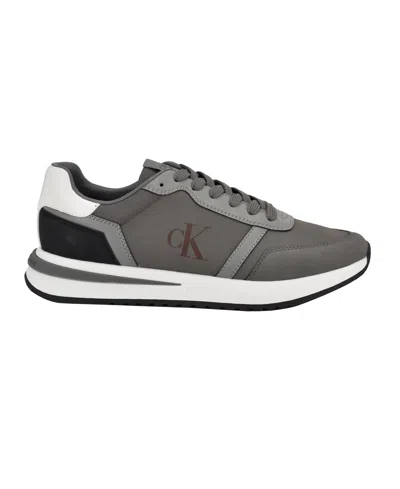 Calvin Klein Men's Men's Picio Monogram Logo Sneaker In Gray