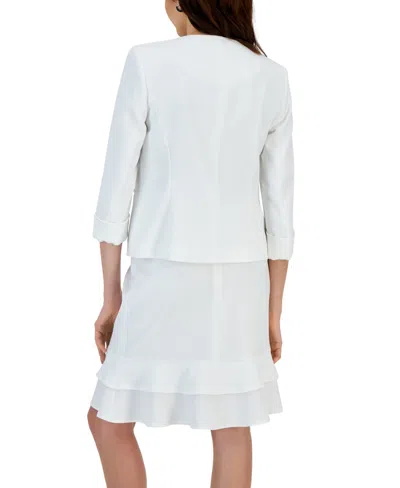 Kasper Women's Stretch Crepe Open-front Roll-sleeve Jacket, Regular & Petite