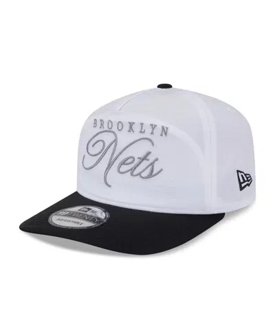 New Era Men's White/black Brooklyn Nets 2025 Nba Draft On-stage Nylon 19twenty Adjustable Hat