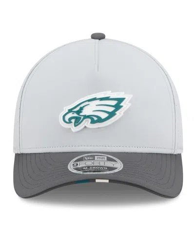 New Era Men's Gray/graphite Philadelphia Eagles 2025 Nfl Training Camp A-frame 9forty Adjustable Hat